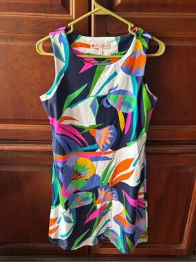 Jude Connally Beth Shift Dress Multicolor Tropical Print Top S